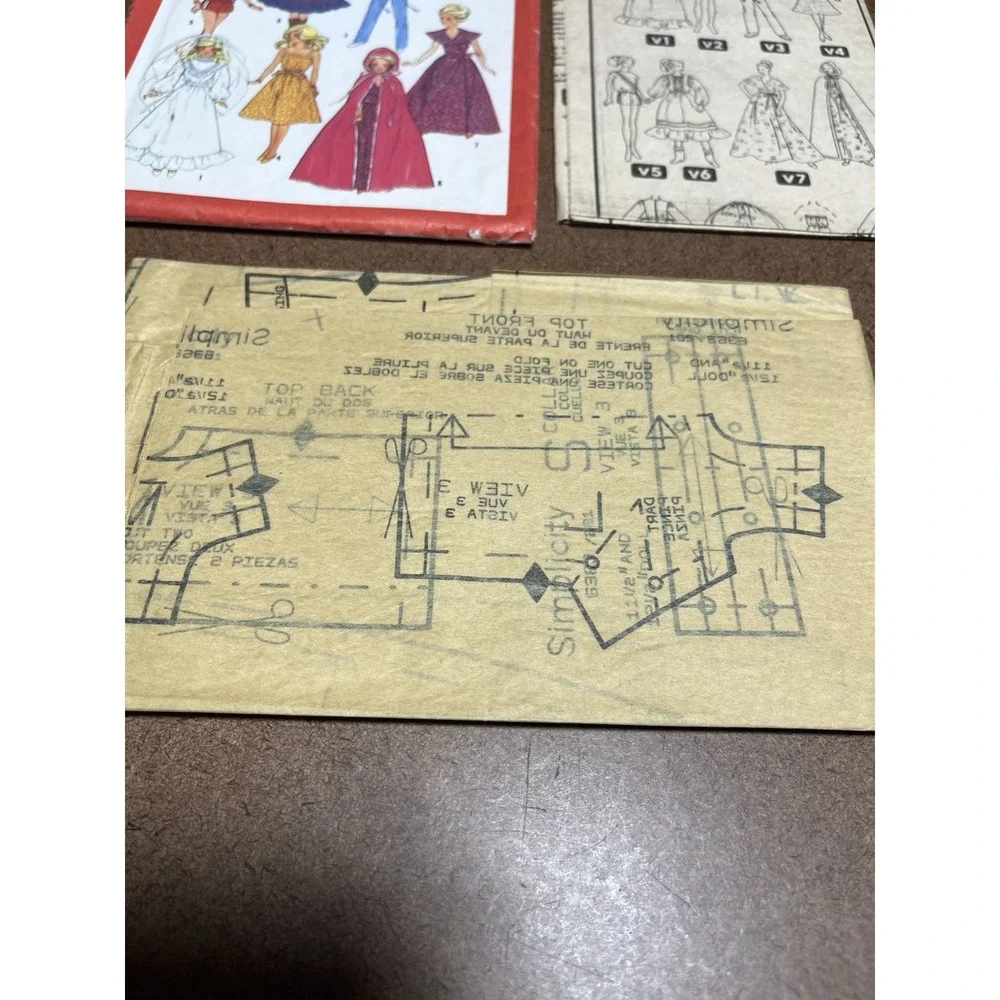 Simplicity 6363 Pattern Doll Clothes Size 11.5 And 12.5 Inch Dolls Like Barbie